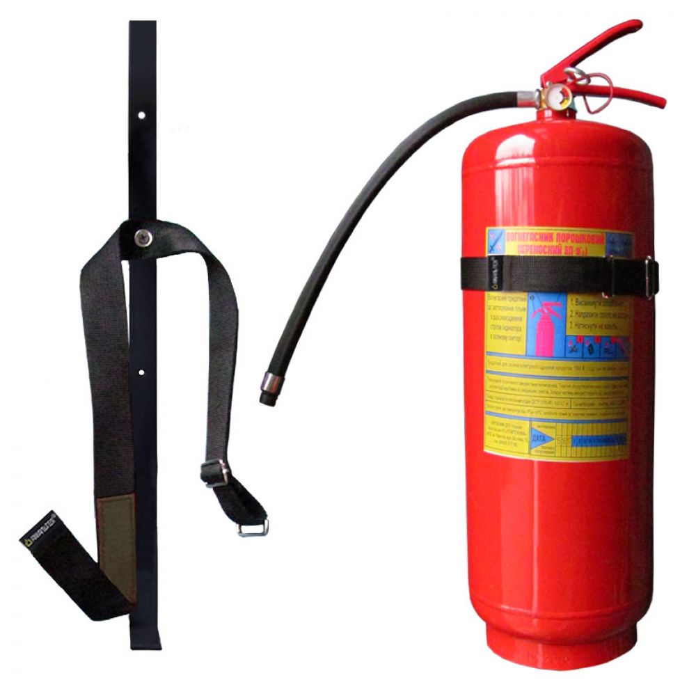 Powder Fire Extinguisher Bracket for 5 kg, 6 kg, 9 kg, 1 clamp - Amalthea