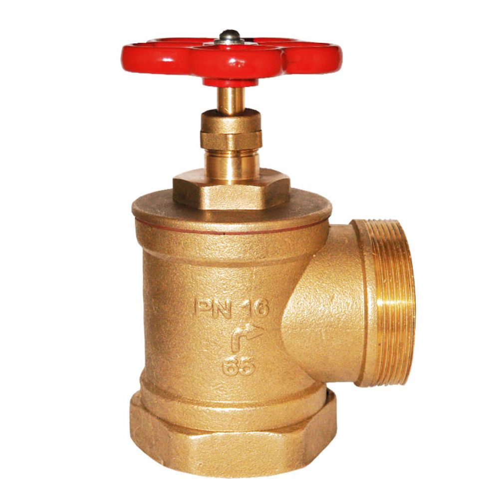 Fire valve brass angular DN-65 mm